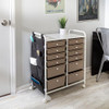 HONEY-CAN-DO 12-DRAWER METAL ROLLING STORAGE CART WITH SIDE POCKETS CRT-09104