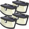 AOOTEK Solar Motion Sensor Lights, 120 LED, 270° Wide Angle, 4 Pack - Black