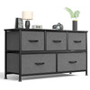 SWEETCRISPY DRESSER 5 DRAWERS CLOTHES CABINET WOOD TOP SURFACE - GRAY