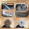 KZKR SPIN MOP AND BUCKET SET WITH 2 REPLACEABLE MICROFIBER MOP PADS