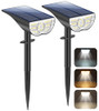 TOBUSA SOLAR SPOT LIGHTS OUTDOOR 5 MODES 44LEDS BRIGHT LANDSCAPE 2 PACK BLACK