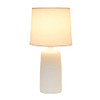 SIMPLE DESIGNS TEXTURED LINEAR POTTERY CERAMIC TABLE LAMP - OFF WHITE