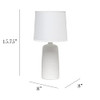 SIMPLE DESIGNS TEXTURED LINEAR POTTERY CERAMIC TABLE LAMP - OFF WHITE