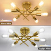 TOBUSA 6-Light Gold Semi Flush Mount Ceiling Light Fixture, Modern Industrial New