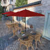CALIFORNIA UMBRELLA 9' ROUND DECK POOL PATIO UMBRELLA CRANK LIFT - RED OLEFIN
