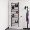 HOME BASICS 36 PAIR OVER THE DOOR STEEL SHOE RACK - BLACK New