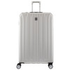 DELSY PARIS TITANIUM HARDSIDE EXPANDABLE LUGGAGE SPINNER WHEELS 29" - SILVER New
