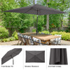PURE GARDEN 6.3-FT STEEL GRAY PUSH-BUTTON TILT MARKET PATIO UMBRELLA - GRAY