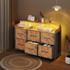 LEADPRO DRESSER FOR BEDROOM WITH 6 DRAWERS - RUSTIC BROWN