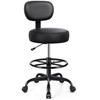 Drafting Chair with Backrest Adjustable Foot Rest Rolling Stool with Wheels
