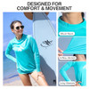 KANU SURF WOMENS KERI LONG-SLEEVE UPF 50+ RASHGUARD SIZE WOMEN L AQUA