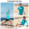 KANU SURF WOMENS KERI LONG-SLEEVE UPF 50+ RASHGUARD SIZE WOMEN L AQUA