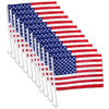 JULYSGIFT US AMERICAN PATRIOTIC CAR WINDOW CLIP FLAG 17" X 12" - 12 COUNT