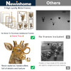 Newinhome Animal Heads Wall Decor 5pcs,Includes Metal Frame,Resin,Gold