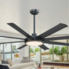 PARROT UNCLE 60" BLACK LED INDOOR CEILING FAN WITH REMOTE 8 BLADE - BLACK