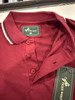 TIGER WOLF 3 BUTTON POLO SHIRT - SIZE: MEN M - MAROON/BLACK/WHITE