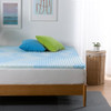 ZINUS 1.5" SWIRL GEL COOLING MEMORY FOAM MATTRESS QUEEN NEW SMALL BOX WHITE/BLUE New
