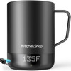 KITCHEKSHOP 14OZ SMART COFFEE MUG WARMER SELF-HEATING MUG HSC09K - BLACK
