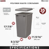 REV-A-SHELF 35 QUART WASTE BIN - SILVER