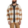 CARHARTT MENS RUGGED FLEX RELAXED FIT FLANNEL FLEECE HOODED SHIRT JAC 3XL BROWN New