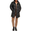 LEVI'S FAUX LEATHER MID-LENGTH PUFFER COAT - SIZE: WOMEN M - BLACK New