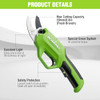 WORKPRO 7.2V ELECTRIC PRUNING SHEARS BATTERY POWERED SCISSORS - GREEN