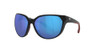 COSTA DEL MAR WOMEN'S MAYFLY ROUND 58MM BLUE POLARIZED 580G MATTE BLACK/BLUE