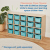 ECR4KIDS SCOOP FRONT STORAGE BIN MULTIPURPOSE ORGANIZATION 20-PIECE - SEAFOAM