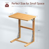 Tatub 24" Folding TV Tray Table, Foldable C Shaped End Table - Bamboo