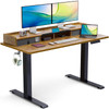 TOTNZ ELECTRIC STANDING DESK WITH DOUBLE DRAWERS 48 X 24 - RUSTIC