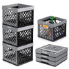 CLEVERMADE COLLAPSIBLE MILK CRATE STONE 3PK 25L 6 GAL STACKABLE STORAGE BINS