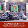 Best Choice Products 36in Pre-Lit Outdoor Christmas Wreath Decoration