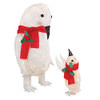 TOP TREASURES 2-PIECE 34 IN LIGHTED PENGUIN FAMILY LARGE OUTDOOR WHITE