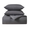 KATHY IRELAND 3-PIECE WAFFLE DOWN ALTERNATIVE COMFORTER SET KING SIZE - GRAY