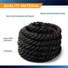 PROIRON 30 FT BATTLE ROPE, 1.5 INCH DIAMATER, HEAVY EXERCISE ROPE - BLACK/RED