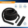 PROIRON 30 FT BATTLE ROPE, 1.5 INCH DIAMATER, HEAVY EXERCISE ROPE - BLACK/RED