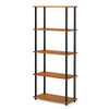 FURINNO TURN-N-TUBE STORAGE SHELVES 5-TIER BOOK SHELF 17091LC/BK - CHERRY/BLACK
