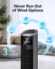ZACHVO TOWER FAN 28DB QUIET FOR SLEEP, REMOTE, 80° OSCILLATION 15H TIMER - BLACK