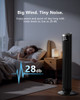 ZACHVO TOWER FAN 28DB QUIET FOR SLEEP, REMOTE, 80° OSCILLATION 15H TIMER - BLACK