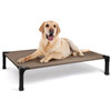 HEEYOO ELEVATED DOG BED COOLING RAISED PET COT CHEW PROOF WASHABLE MESH - BROWN