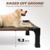 HEEYOO ELEVATED DOG BED COOLING RAISED PET COT CHEW PROOF WASHABLE MESH - BROWN