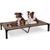 HEEYOO ELEVATED DOG BED, COOLING RAISED PET COT - BROWN