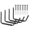 LUGO Heavy Duty Steel Storage Hooks, Wall Mounted Rack for Hanging (Black)