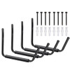 LUGO Heavy Duty Steel Storage Hooks, Wall Mounted Rack for Hanging (Black)