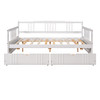 SPOFLYINN FULL SIZE DAYBED WITH SAFETY GUARDRAILS, WOOD, 295132AAK - WHITE