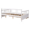 SPOFLYINN FULL SIZE DAYBED WITH SAFETY GUARDRAILS, WOOD, 295132AAK - WHITE