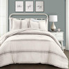 LUSH DECOR STRIPE REVERSIBLE COTTON COMFORTER SET FULL/QUEEN 3 PIECE SET - GRAY