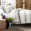 LUSH DECOR STRIPE REVERSIBLE COTTON COMFORTER SET FULL/QUEEN 3 PIECE SET - GRAY