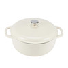 AMAZON BASICS CAST IRON DUTCH OVEN POT WITH LID ENAMELED ROUND 6-QUART - WHITE