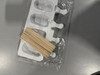 BZIDII 3PCS SILICONE POPSICLE MOLDS SET BZIDII 4 CAVITIES CAKE 60 STICKS - WHITE New